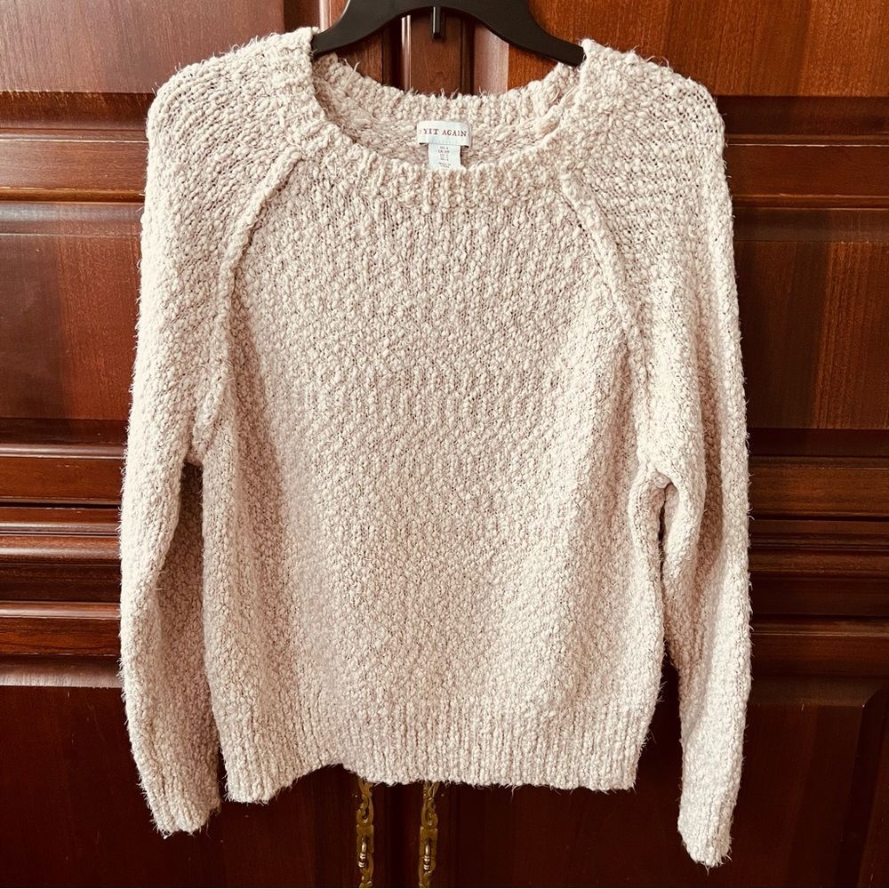 Yet Again Pink Crewneck Warm Soft Cozy Classic Long Sleeve Sweater S